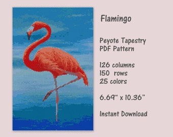 Flamingo Triangle III Peyote Bracelet Pattern by Kristy Zgoda