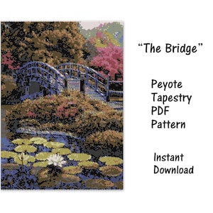 The Bridge Peyote Tapestry PDF Pattern, Peyote Tapestry Pattern, seed bead pattern, Peyote PDF pattern, miyuki delica pattern