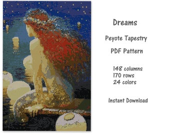 Dreams Peyote Tapestry PDF Pattern, Peyote Tapestry Pattern, seed bead pattern, Peyote PDF pattern, miyuki delica pattern