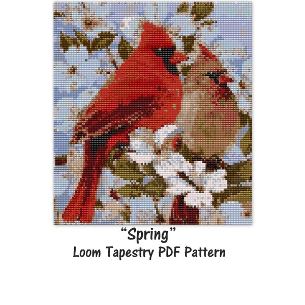 Spring Loom Tapestry PDF Pattern, Loom Tapestry Pattern, seed bead pattern, Loom PDF pattern, miyuki delica pattern