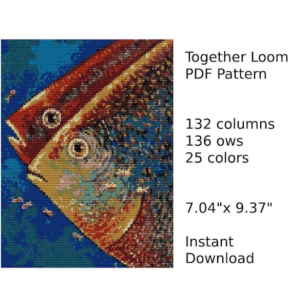 Together Loom Tapestry pattern, Loom Tapestry Pattern, seed bead pattern, Loom PDF pattern, miyuki delica pattern