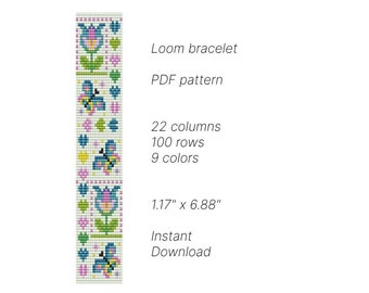 Loom bracelet pattern, Loom stitch bracelet pattern, seed bead pattern,  Loom PDF pattern,  miyuki delica pattern