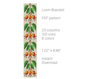 Loom bracelet pattern, Loom stitch bracelet pattern, seed bead pattern,  Loom PDF pattern,  miyuki delica pattern