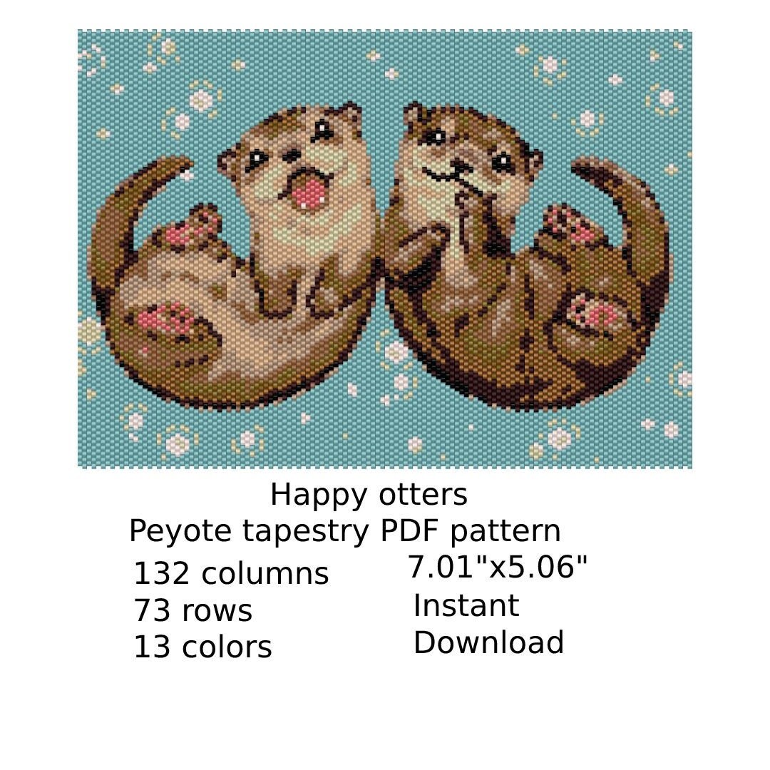 Happy Otters Peyote Tapestry Pattern Peyote Tapestry Pattern