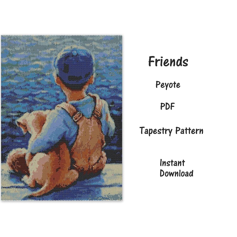 miyuki delica pattern Peyote PDF pattern Peyote Tapestry Pattern seed bead pattern Friends Peyote Tapestry Pattern