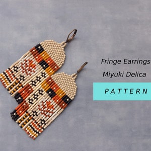 Fringe earrings pattern Fringe earrings PDF Pattern