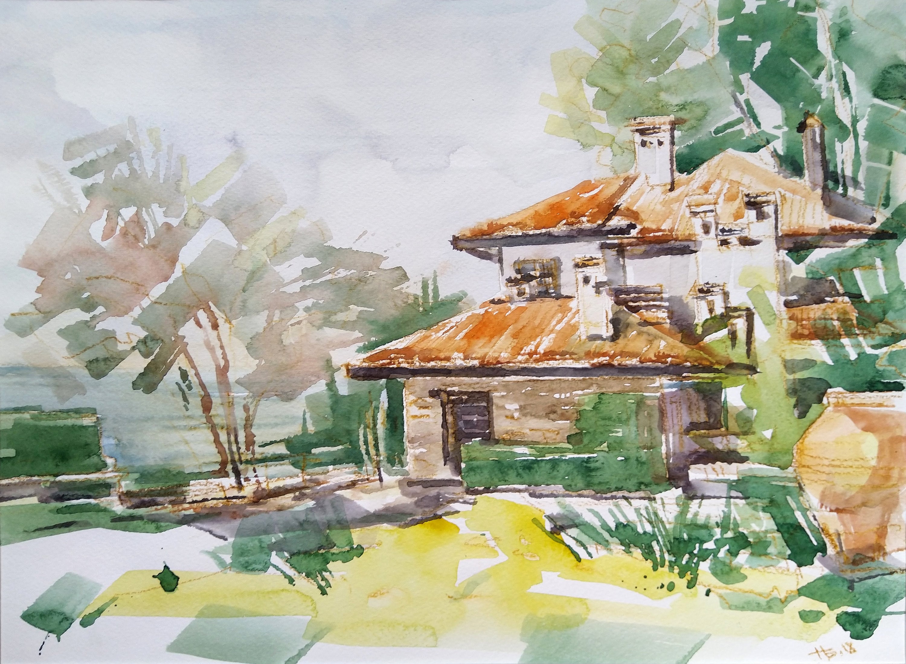 Landscape architecture watercolor