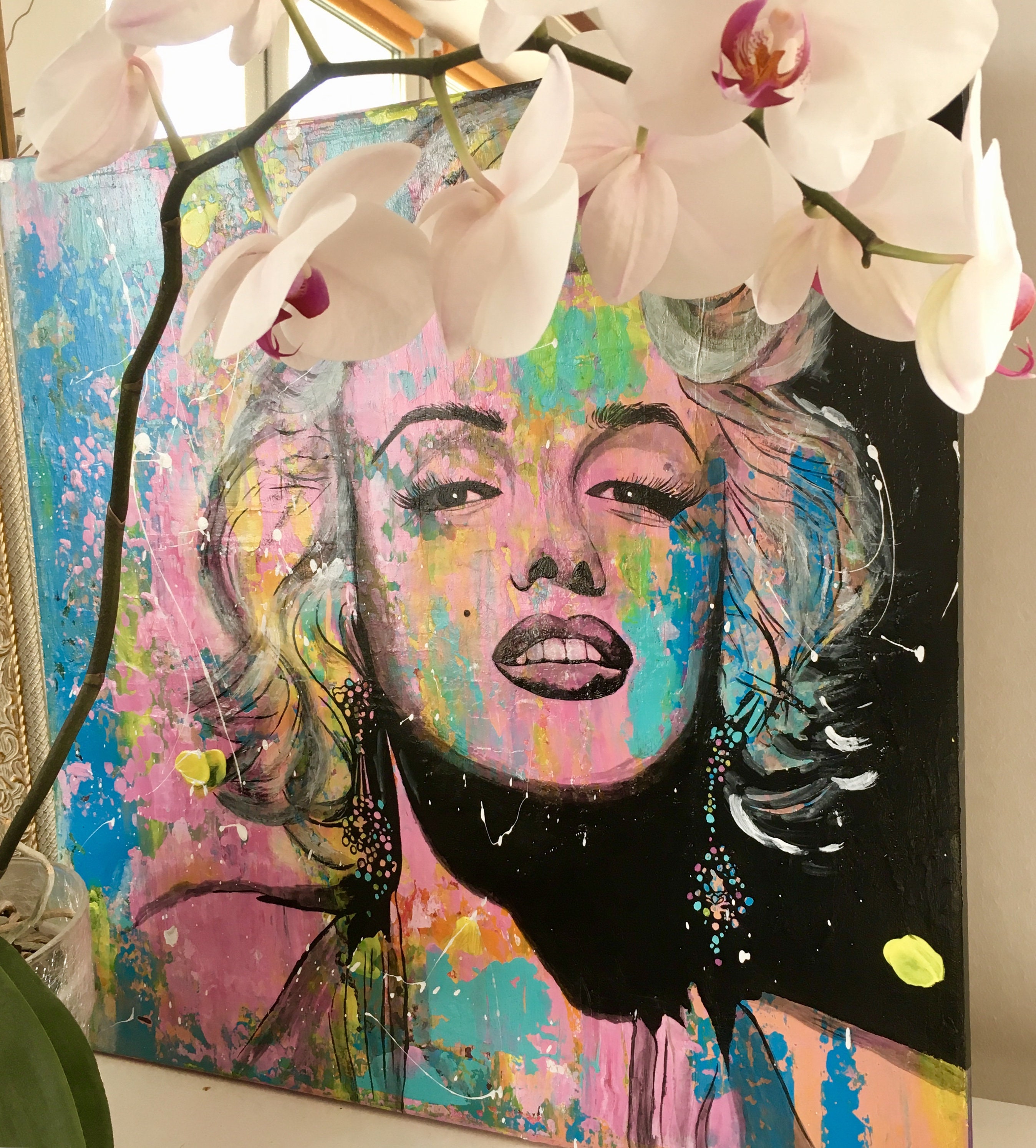 マリリン モンロー アクリル画 ポップアート マリリン アクリル肖像画