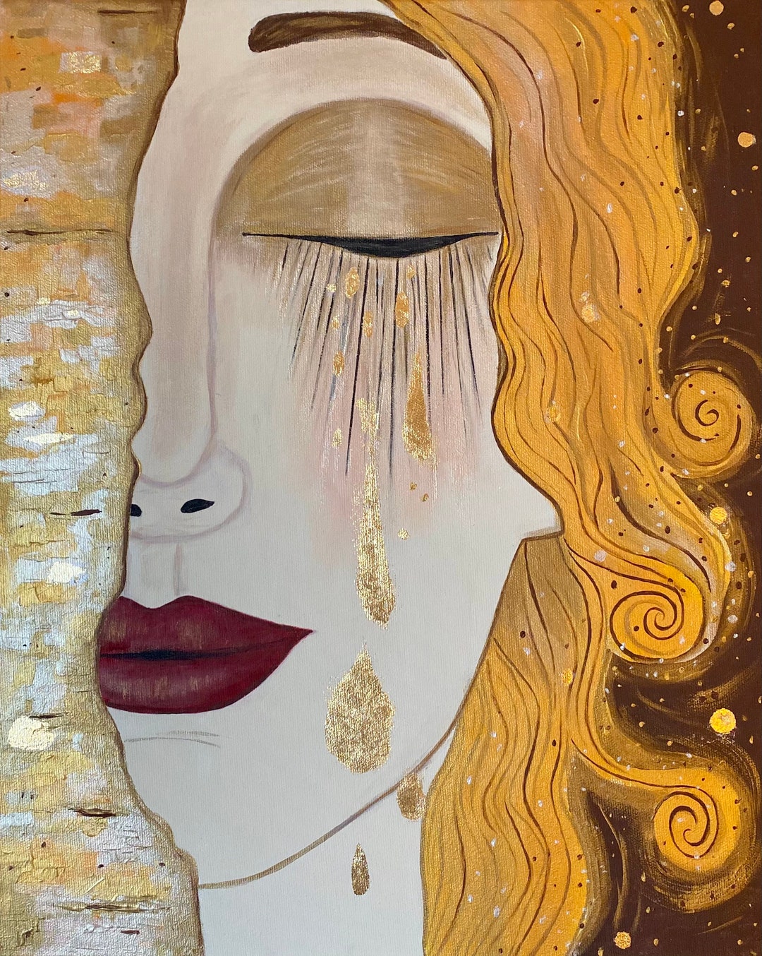 Freyas Tears by Anne Marie Zilberman Gustav Klimt Art Deco Gold