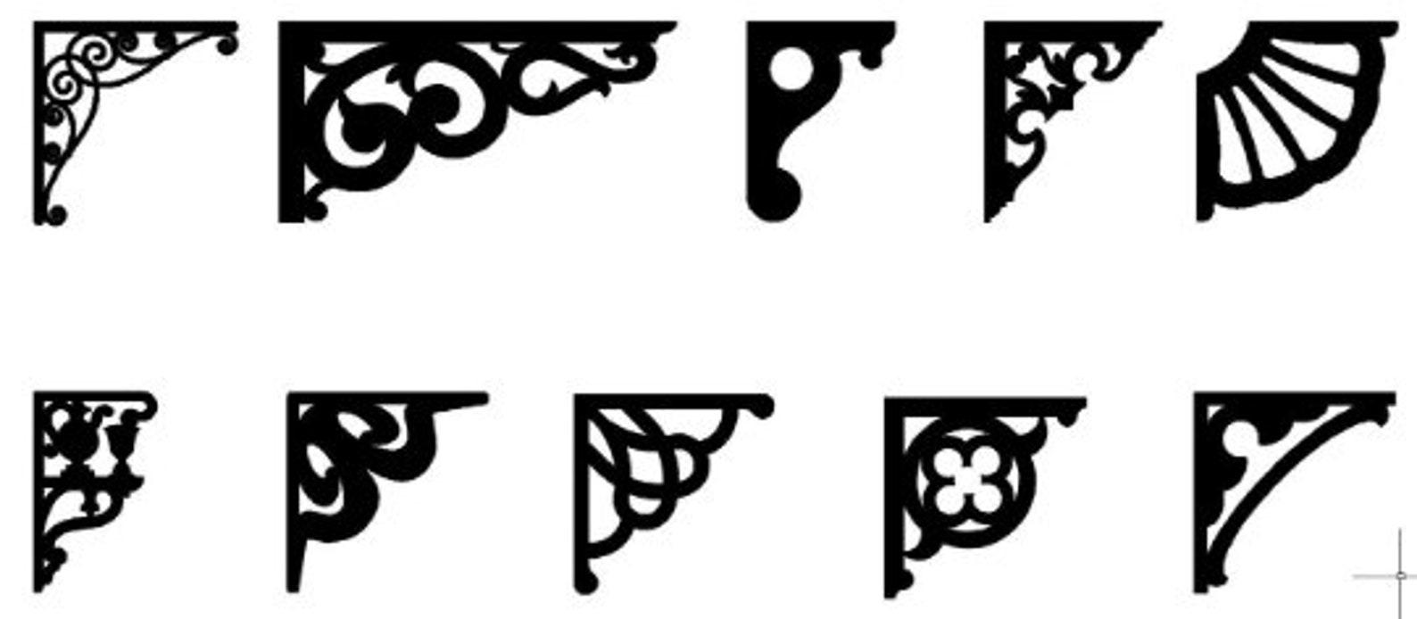 10 scroll saw shelf bracket patterns Cut Svg Dxf Files Laser Etsy