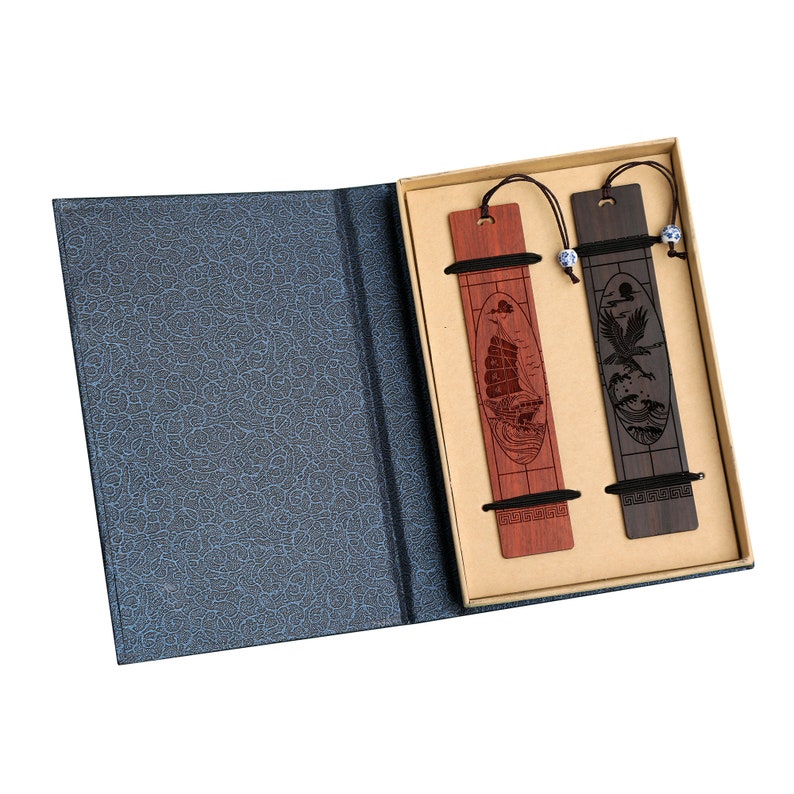 Bookmarks Handmade Carving Natural Wood Bookmark 1 Set of 2 Etsy