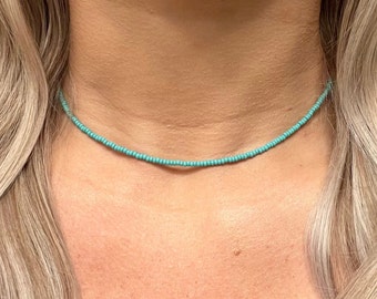 Turquoise Choker, Dainty Beaded Choker Necklace, Choker Necklace, Perfect Gift For Her, Turquoise Jewelry, Choker Necklace For Women