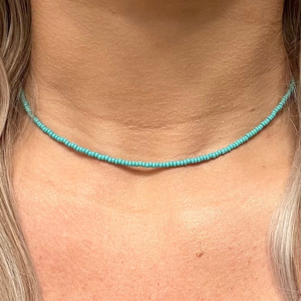 Turquoise Choker, Dainty Beaded Choker Necklace, Choker Necklace, Perfect Gift For Her, Turquoise Jewelry, Choker Necklace For Women