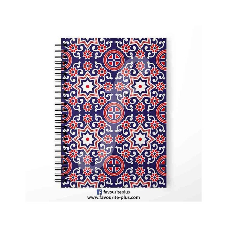 Pakistani Ajrak Design Printed Spiral Notebook Personalized Notebook