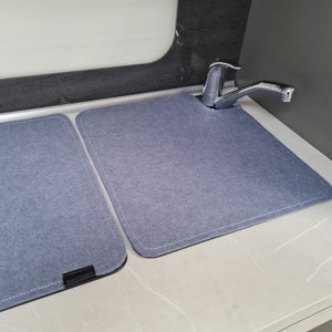 Stove sink cover made of felt for Hobby and Fendt from 2023 Jeansblau meliert