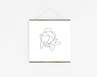 Minimal abstract line art drawing