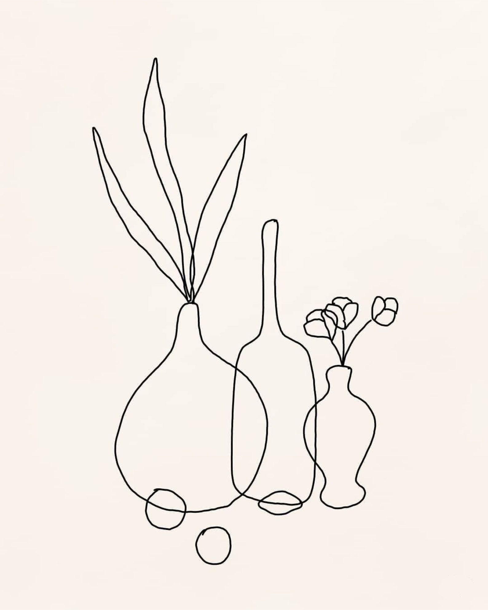 Simple Vessels Minimal Pottery Line Art Hand Drawn Vases Etsy