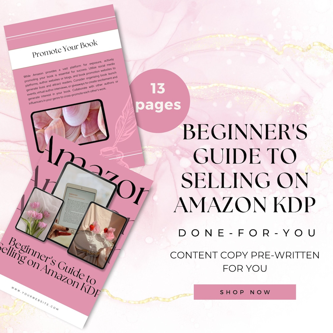 Beginner's Guide to Selling on Amazon KDP Done for You Etsy