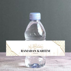 Ramadan Water Bottle Labels | Editable Printable Template | Party Decorations Ramadan Celebrations | Iftar Party | Favor Tag Celebrate Eid