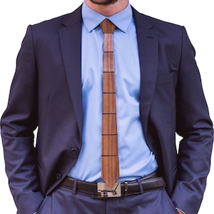 Wooden Tie Box Necktie and Pocket Square and Cufflink Storage