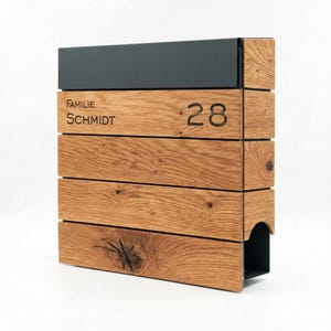 Altholz Buzón de Madera de Roble – Cajas de Mensajes rústicas Personalizadas – Moderno montado en la Pared