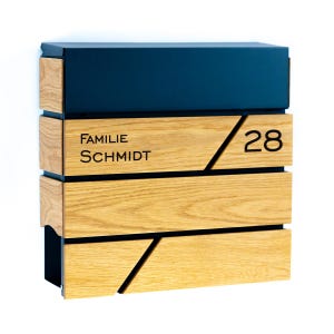Houten brievenbus moderne gepersonaliseerde wandmontage Briefkasten