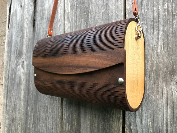 Gemaakt van ontmoeten Schildknaap Houten tas leren houten tas Leren handtas Leren crossbodytas - Etsy  Nederland