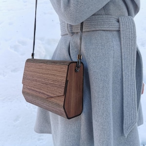 Wooden leather American Walnut bag premium
