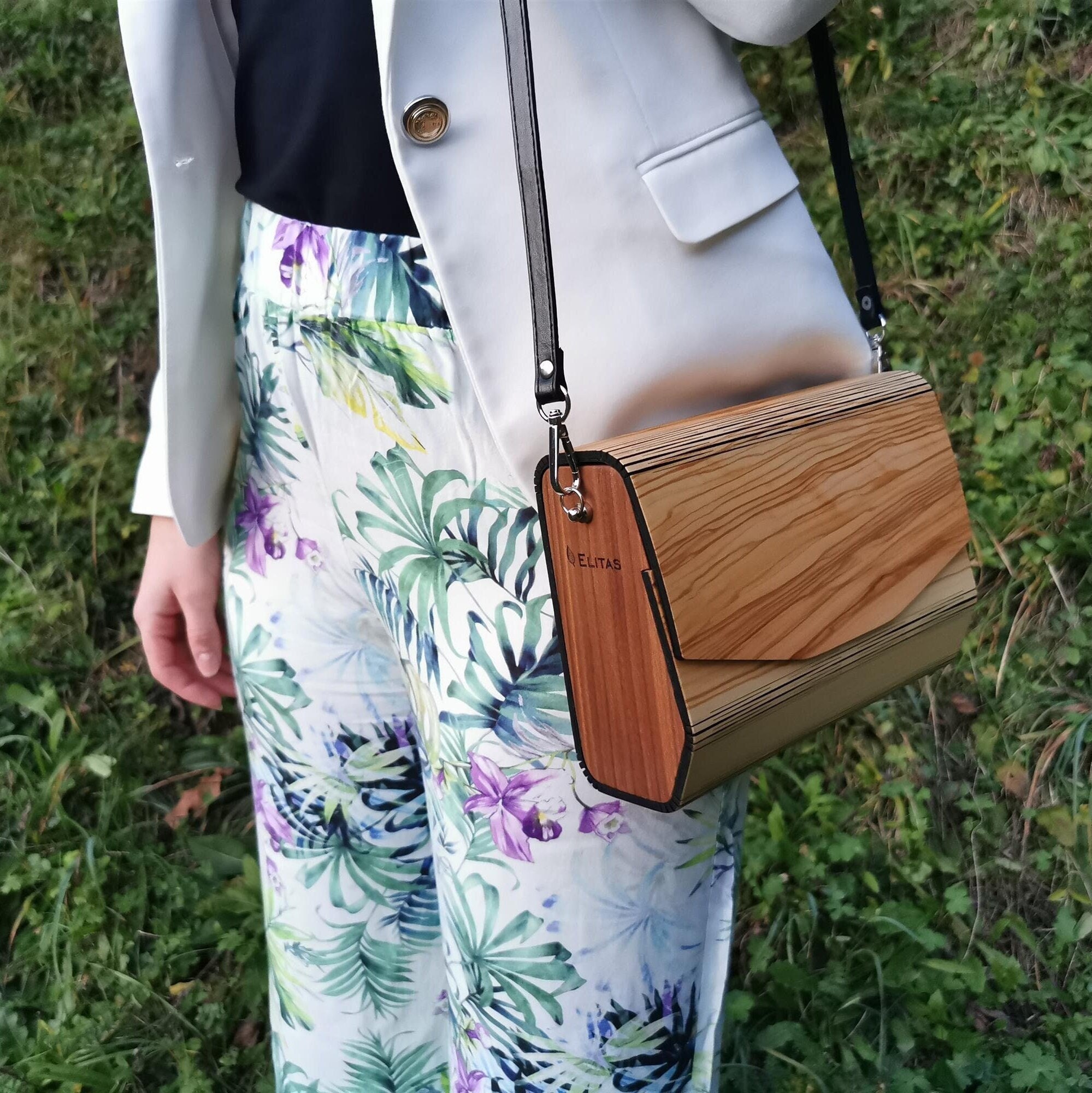 Wooden Leather Bag