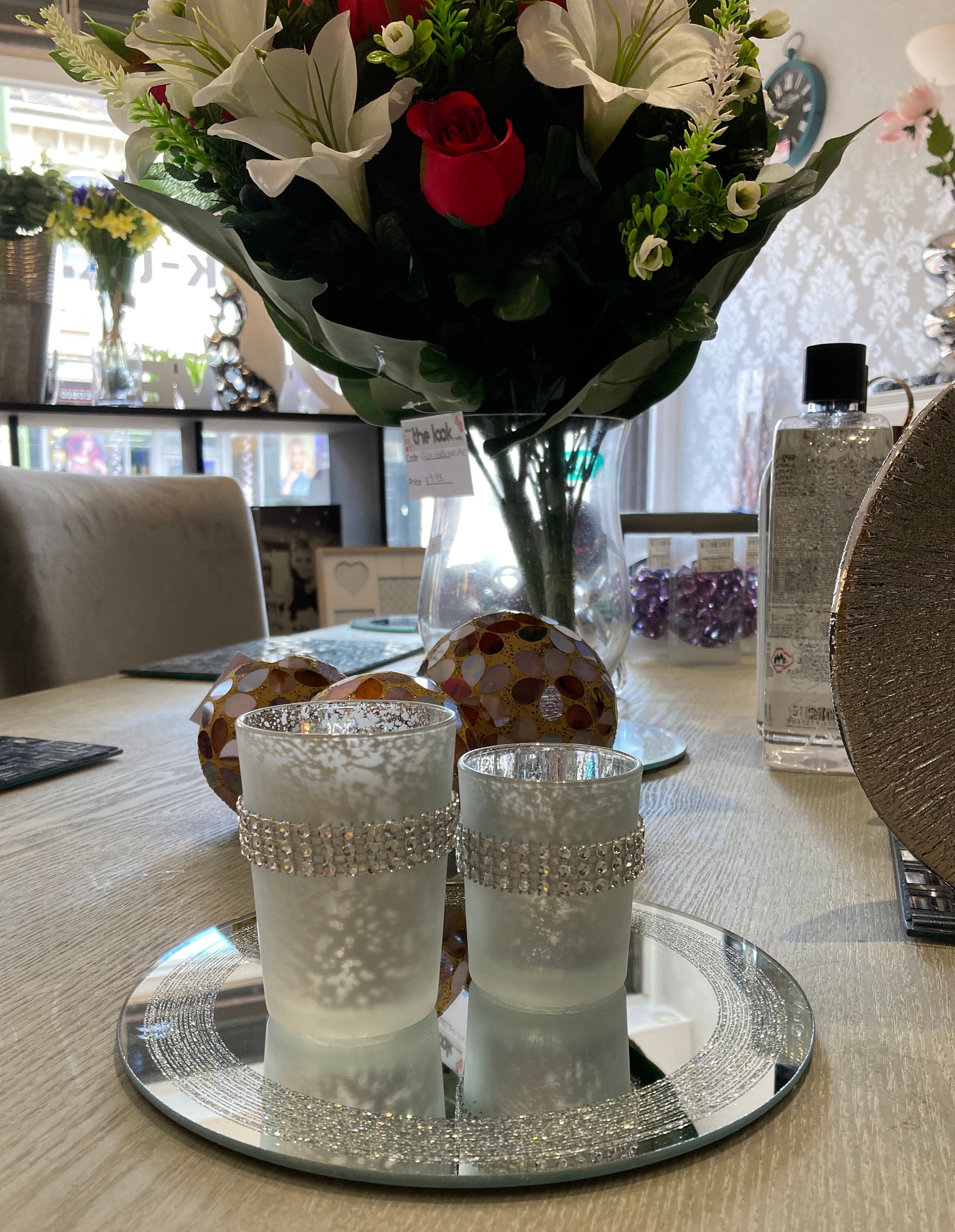 Glass Glitter Candle Plate 2 X Glass Diamante Sparkle Etsy UK