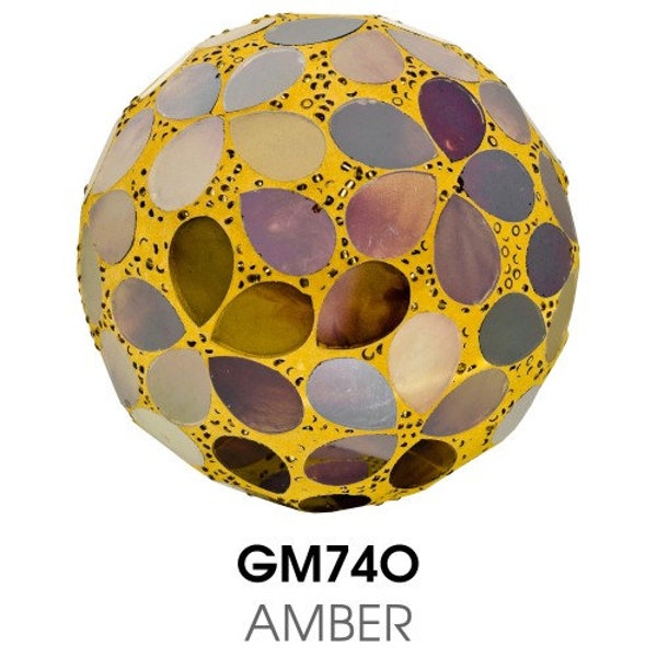 Mosaic Amber Flower Tile Decorative Ball, Small 8.5cm, ornamental mosaic ball, ideal in a decorative bowl or tray