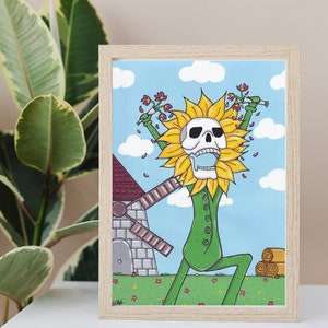 impression d'illustration originale et colorée style cartoon art, tirage d'art format A4/A5 sur papier de qualité, art print, affiche murale