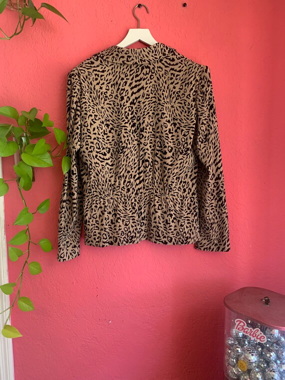 Leopard Print Zip-Up Blazer - Size M/L - image 7