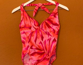 Vintage Tie Dye Swimsuit With Swim Skirt