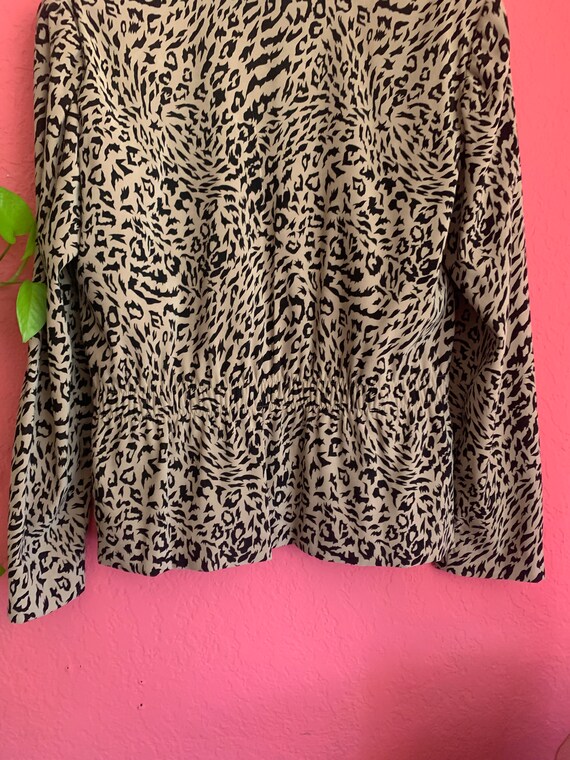 Leopard Print Zip-Up Blazer - Size M/L - image 6