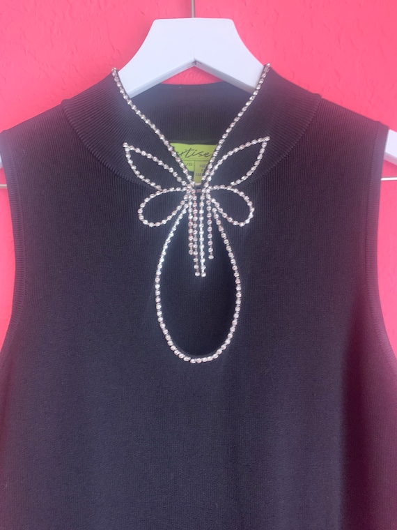 Rhinestone Butterfly Key-Hole Top - image 2