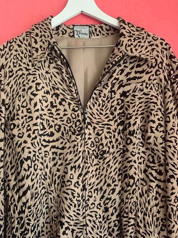 Leopard Print Zip-Up Blazer - Size M/L - image 5