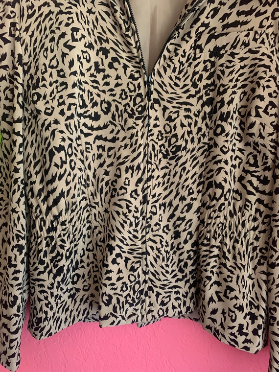 Leopard Print Zip-Up Blazer - Size M/L - image 8