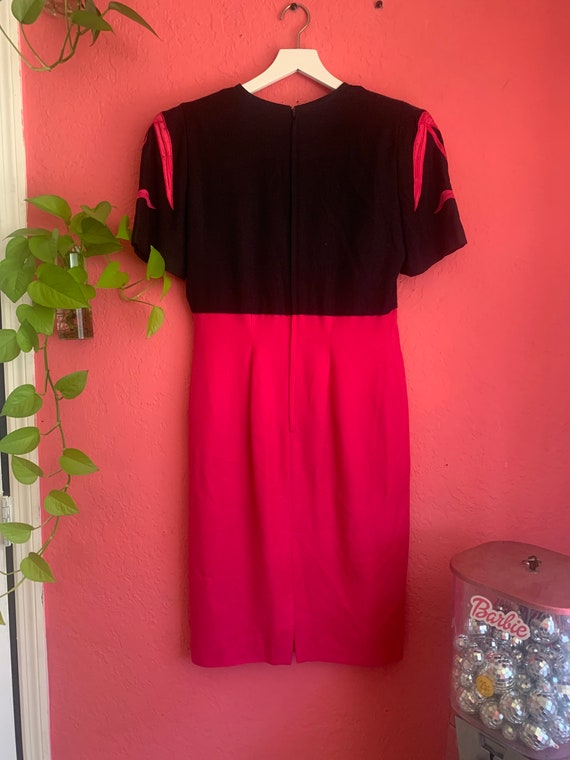Hot Pink and Black Western Style Dress - image 5