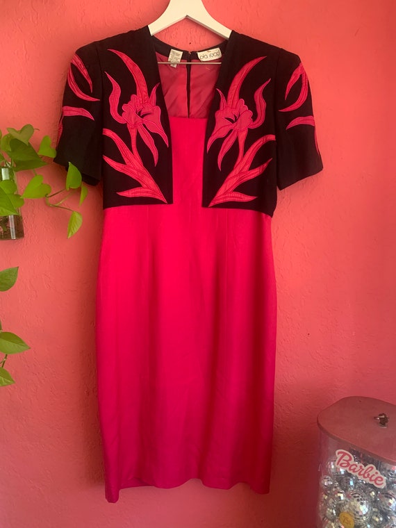 Hot Pink and Black Western Style Dress - image 3