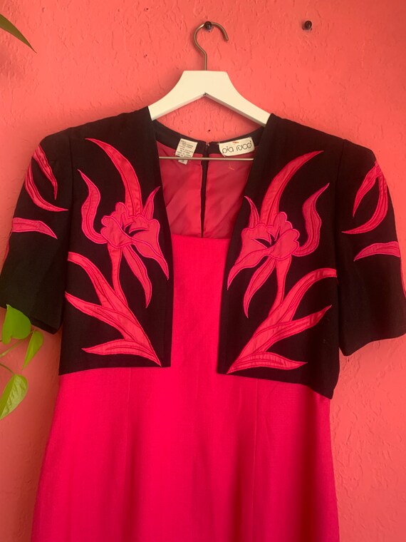 Hot Pink and Black Western Style Dress - image 4