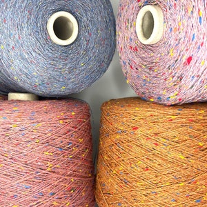 Filato di lana merino di seta Tweed, filato multicolore su cono, filato per calzini, filato di lusso, filato per maglieria, filati italiani