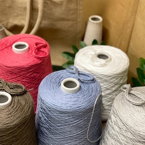 100% Cotton Yarns, Natural Fiber Yarn, DK Light Worsted Weight Cone Yarn, Hand or Machine Knitting Yarn