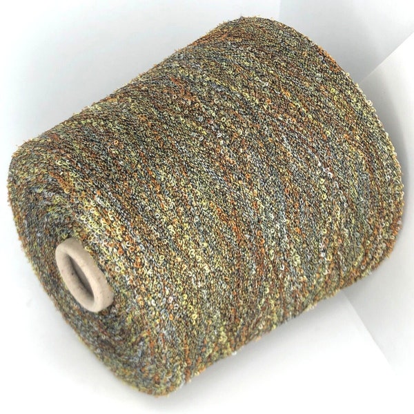Fil bouclé multicolore vert, fil de mélange de viscose sur cône, fil épais dentelle sur cône, fils à tricoter à la machine et à la main