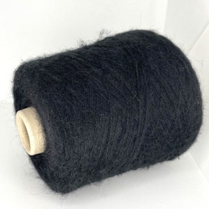 Filato di lana di alpaca soffice, filato nero su cono, filato di pizzo su cono, filati per maglieria
