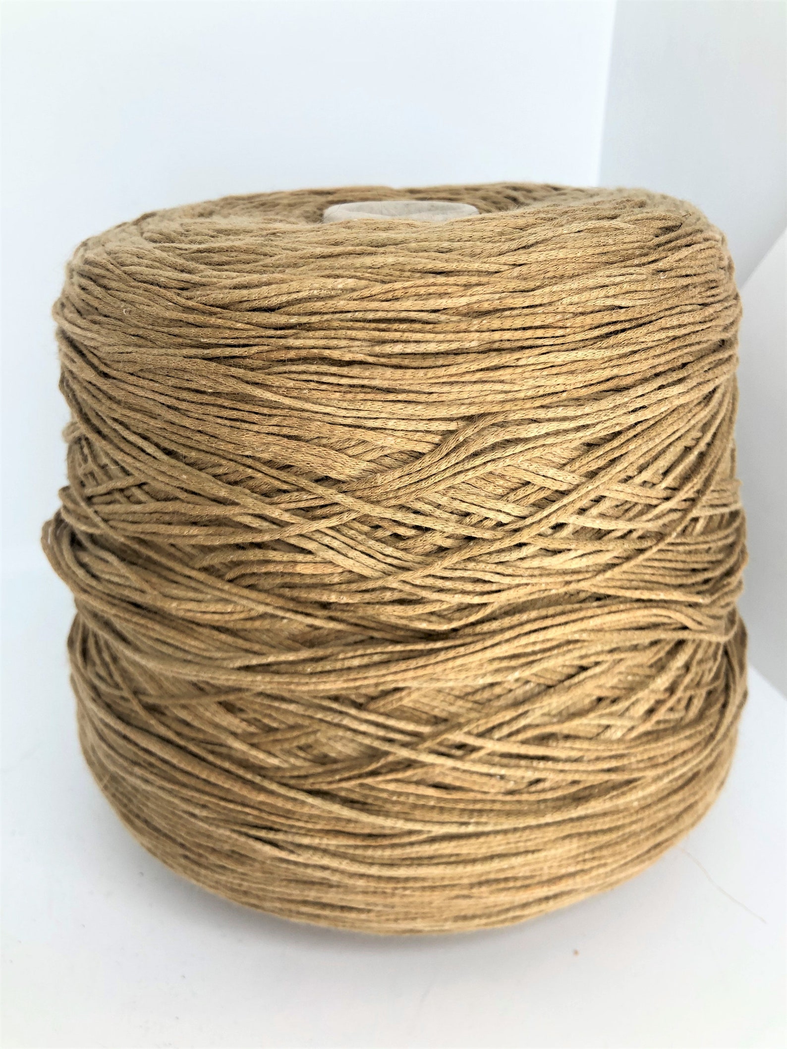 Golden Brown Cotton Italian Yarn on Cone per 3.5oz / 100g Etsy