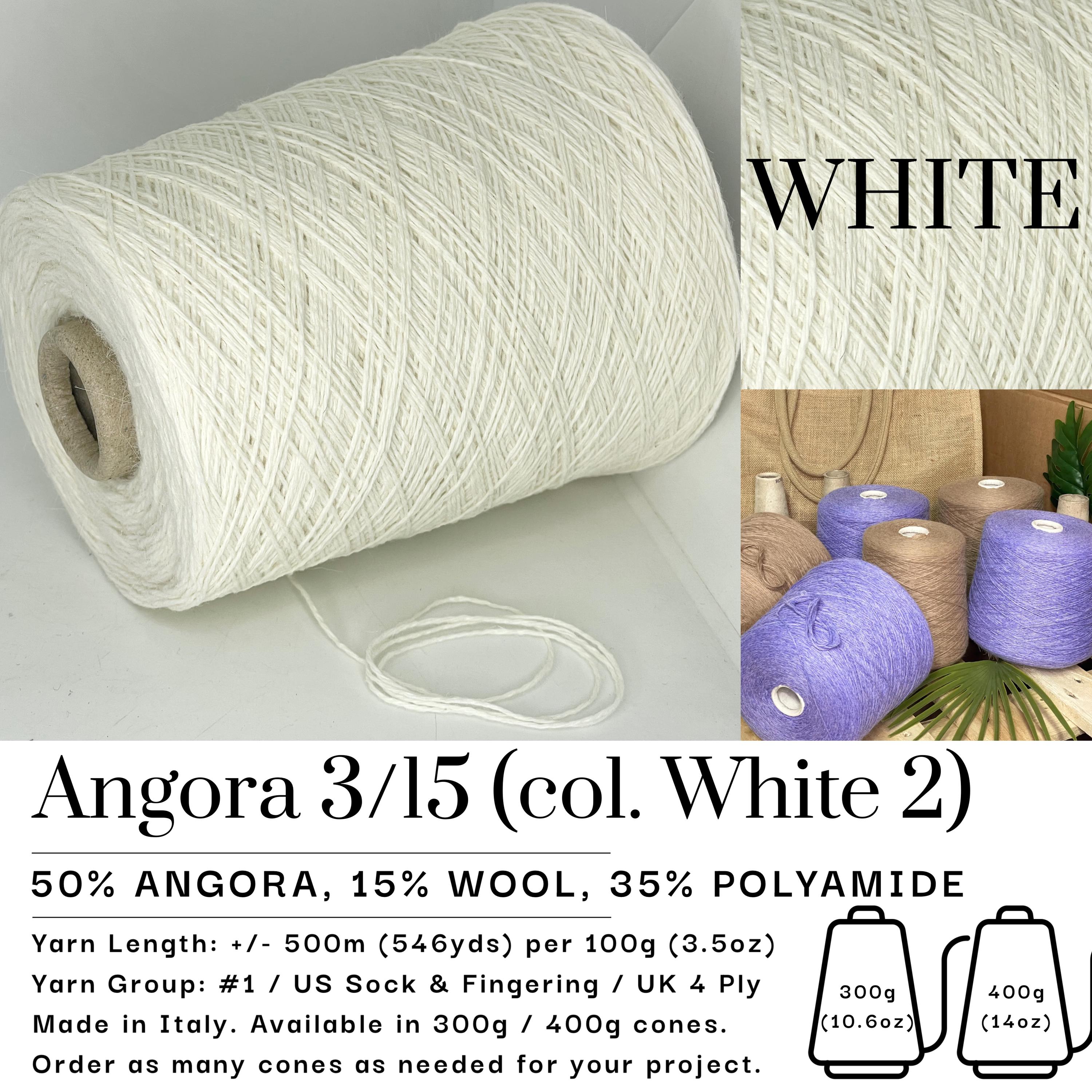 Angora Rabbit For Fiber Angora Rabbit Blend Cone Yarn – Lace Weight Luxury Wool Yarn, Soft ...