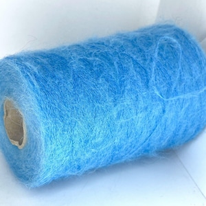 Filato KID Mohair Fluffy, Filato azzurro chiaro su cono, Filato in pizzo su cono, Filati per maglieria di lusso