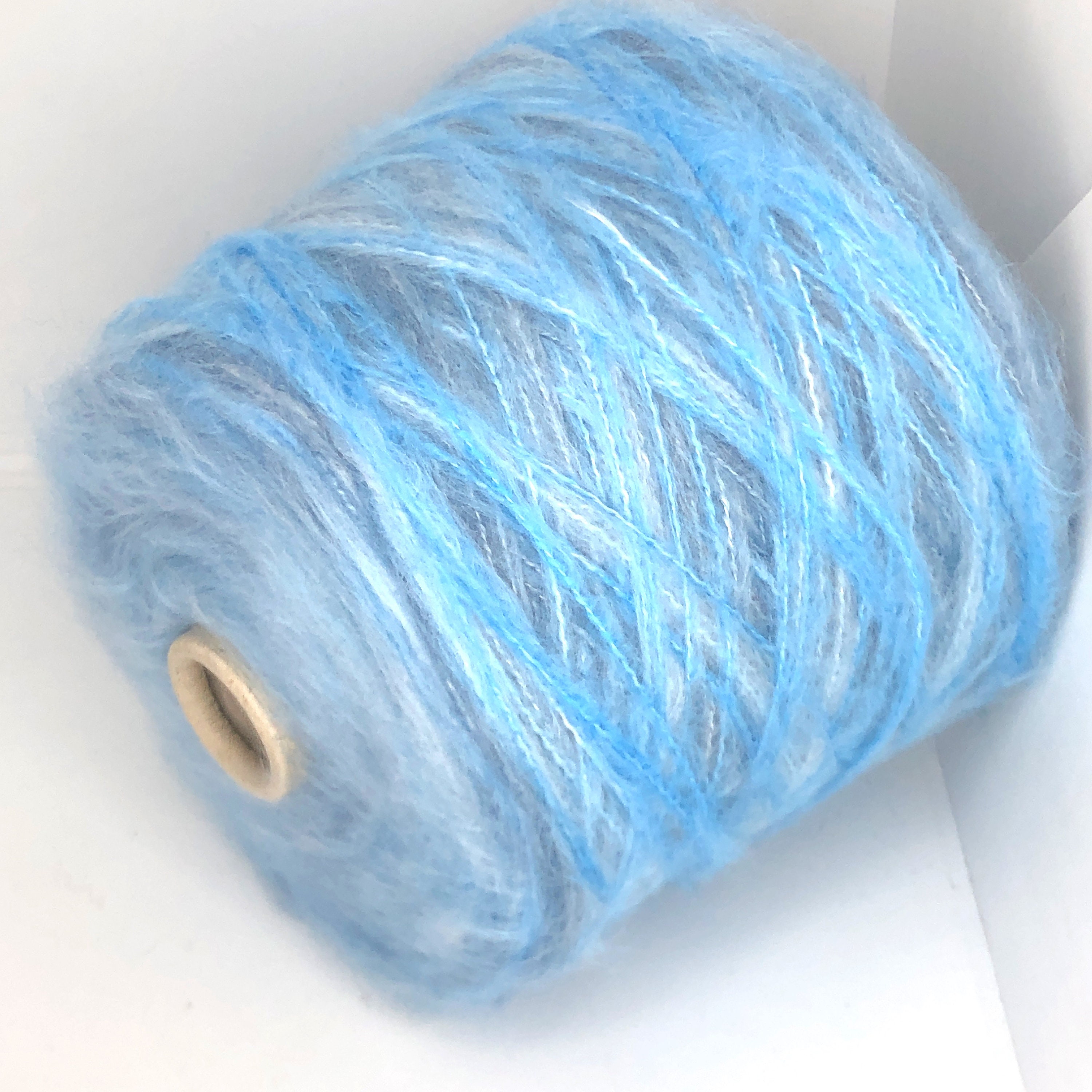 Cream Gray ALPACA WOOL COTTON BLEND Yarn on Cone per 0.88lb / 400g Crafts