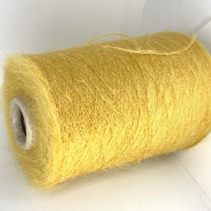 Alpaka Wolle, Gelb Flauschiges Garn auf Kone, Lace Garn auf Kone, Häkeln Strickgarne